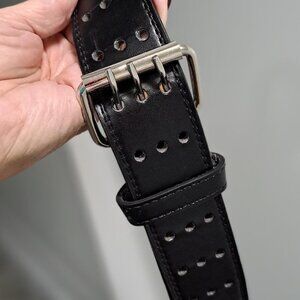 Black Belt with Silver Buckle - CUTE!  Size XL  VGUC